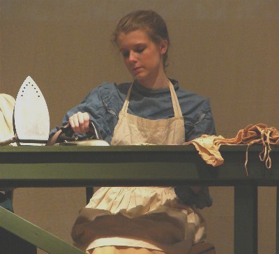 girl ironing clothes